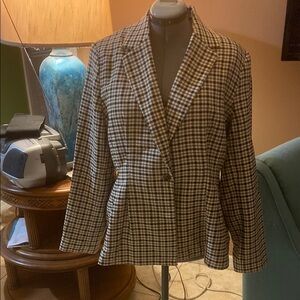 Who What Wear Black and White Plaid Blazer